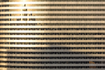 MARCH 26, 2018 - Rosslyn Twin Tower, former USA Today building, Washington D.C. - windows at sunset