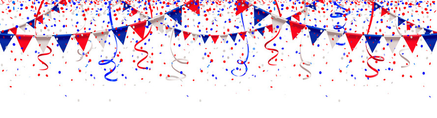 Russland Trikolore Wimpel Girlanden, Luftschlangen und Konfetti - Banner