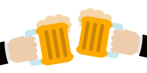Pair of hands holding a pair of beers