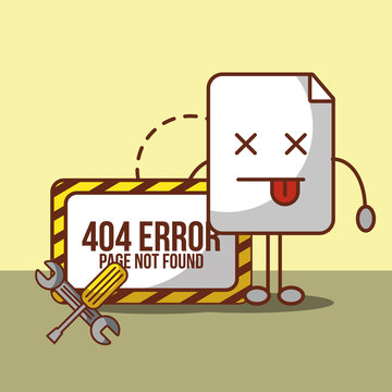 404 error page not found technical problem vector illustration