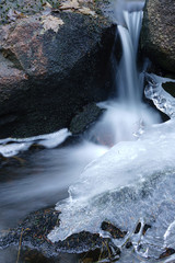 Spring melts snow, the streams of water run along the stones.