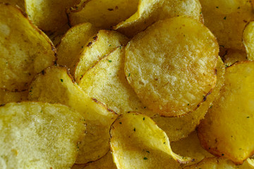 background golden chips with texture.