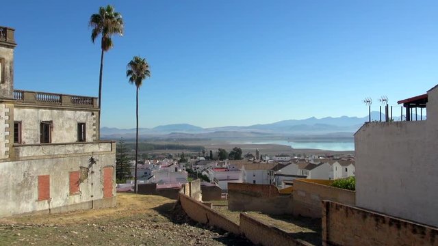 Town of Bornos Spain with Corner of Old Building Ruins