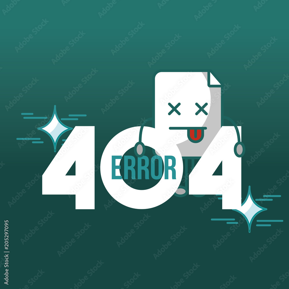 Poster 404 error page not found notification trouble vector illustration