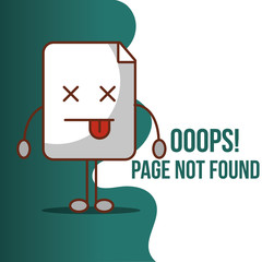 404 error page not found cartoon sheet vector illustration