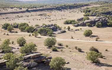 Obraz premium Sierra de Caldereros - a view from the Castle of Zafra, Province of Guadalajara, Spain