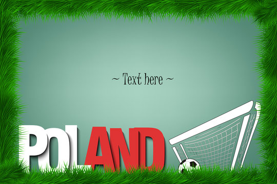 Frame. Poland and a soccer ball at the gate