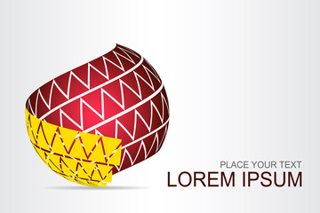  Abstract technology logo stylized spherical surface with abstract shapes.