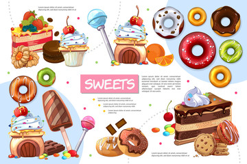 Flat Sweet Products Infographic Template