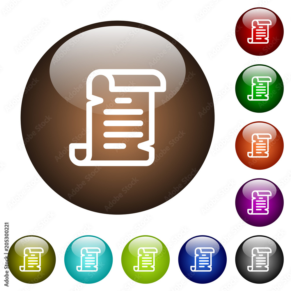 Poster paper scroll color glass buttons