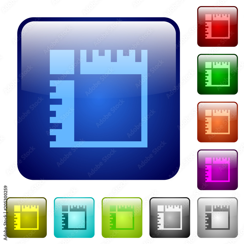Poster canvas rulers color square buttons