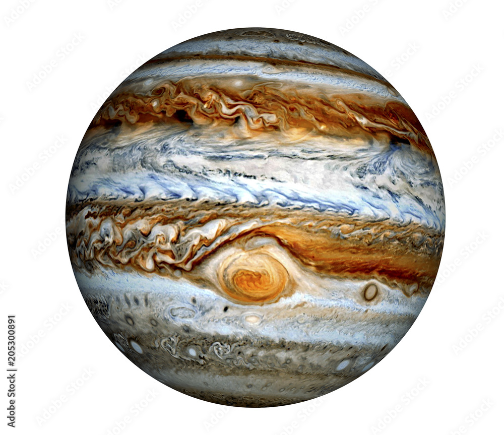 Wall mural isolated planet of jupiter illustration. this image is 3d rendering or illustration of giant planet 