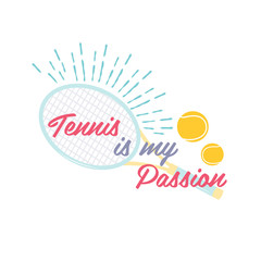 Bright tennis design. Logo icon design.Print badge