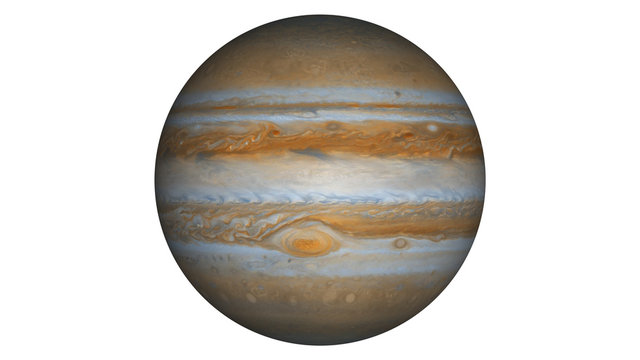 Isolated planet of Jupiter Illustration. This image is 3D rendering or illustration of giant planet of solar system Jupiter.
