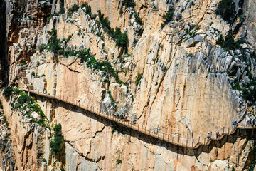 Caminito Del Rey - mountain path along steep cliffs in Andalusia, Spain