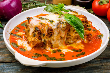 lasagna Bolognese on a plate