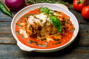 lasagna Bolognese on a plate
