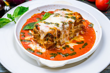 lasagna Bolognese on a plate