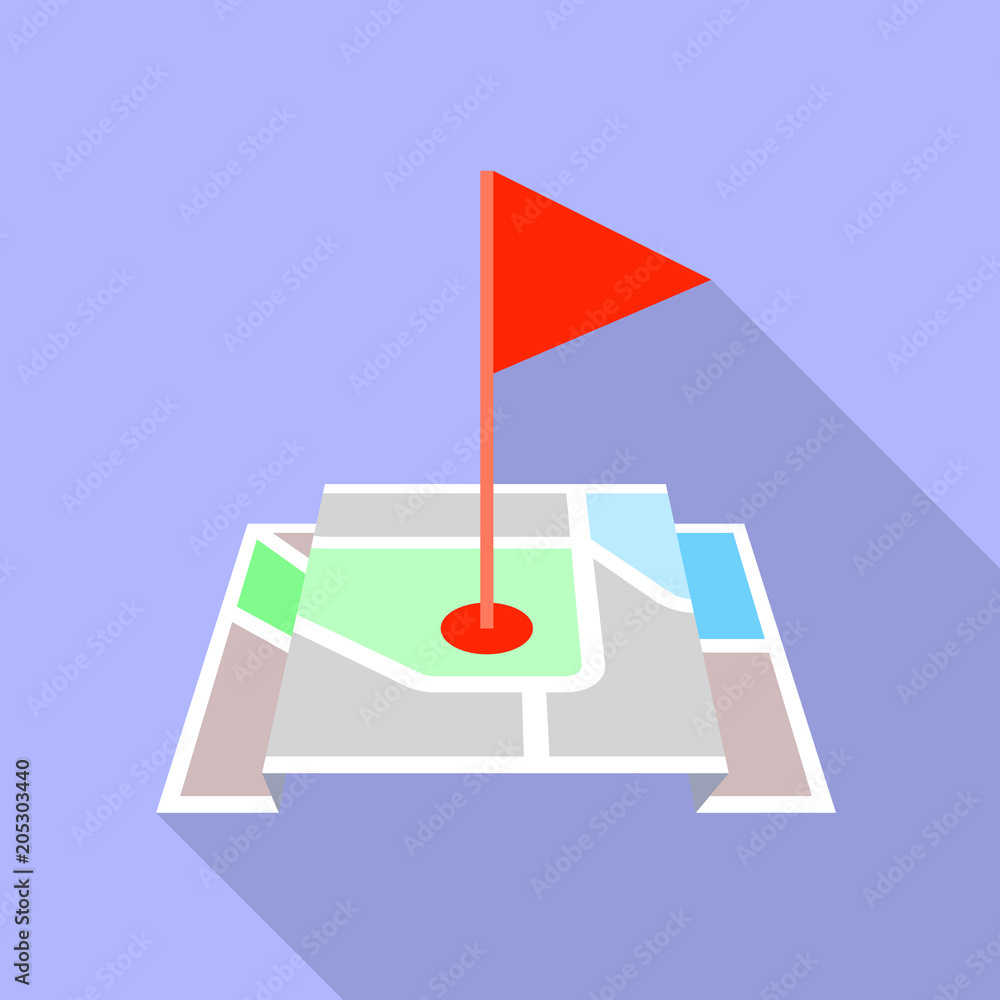 Poster red flag pin map icon. flat illustration of red flag pin map vector icon for web design