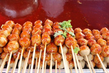 grilled sausage and meatball is delicious