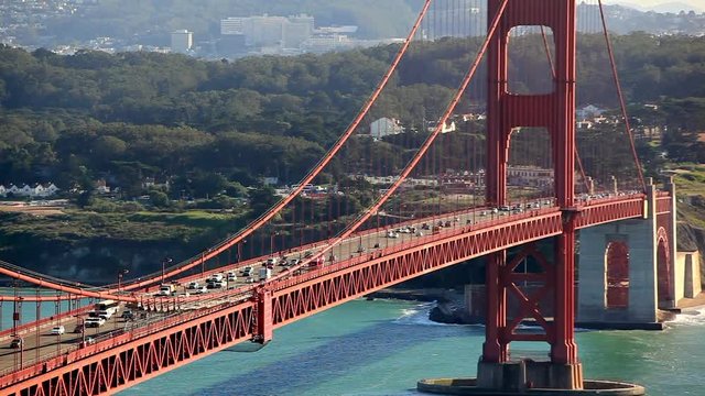 Lockdown: Vehicles Passing Golden Gate Bridge
