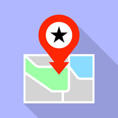 Star park map pin icon. Flat illustration of star park map pin vector icon for web design