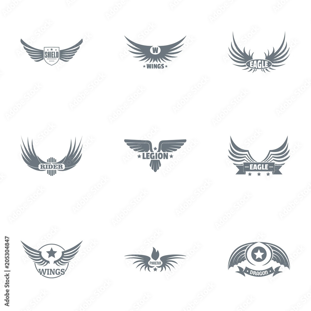 Poster freedom way logo set. simple set of 9 freedom way vector logo for web isolated on white background