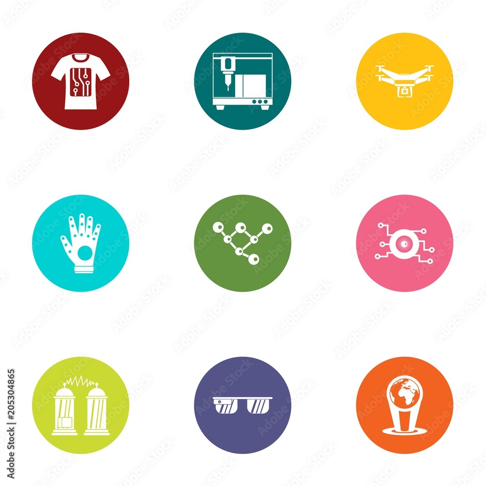 Poster discrete icons set. flat set of 9 discrete vector icons for web isolated on white background