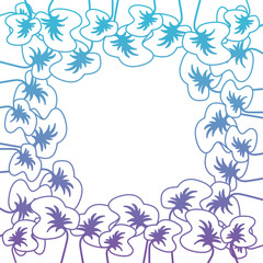 Fototapeta premium leafs plant frame pattern vector illustration design