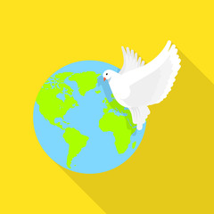 Global peace pigeon icon. Flat illustration of global peace pigeon vector icon for web design