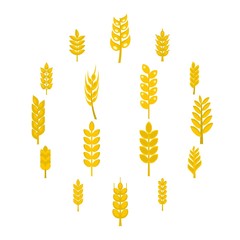 Ear corn icons set in flat style isolated vector illustration