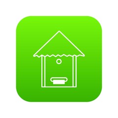 Tree beehive icon green vector isolated on white background