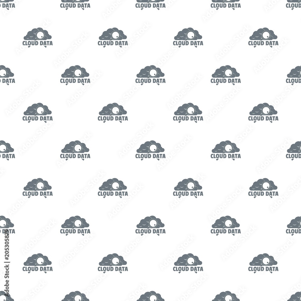 Poster Cloud data pattern vector seamless repeat for any web design