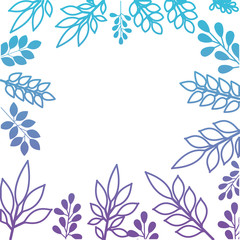 leafs plant frame pattern vector illustration design