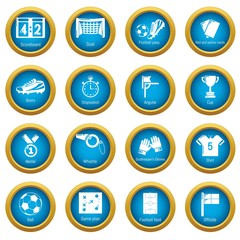 Soccer football icons set. Simple illustration of 16 soccer football vector icons for web