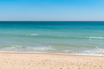 Fototapeta na wymiar Beautiful Porto de Mos beach near Lagos in Algarve region Portugal