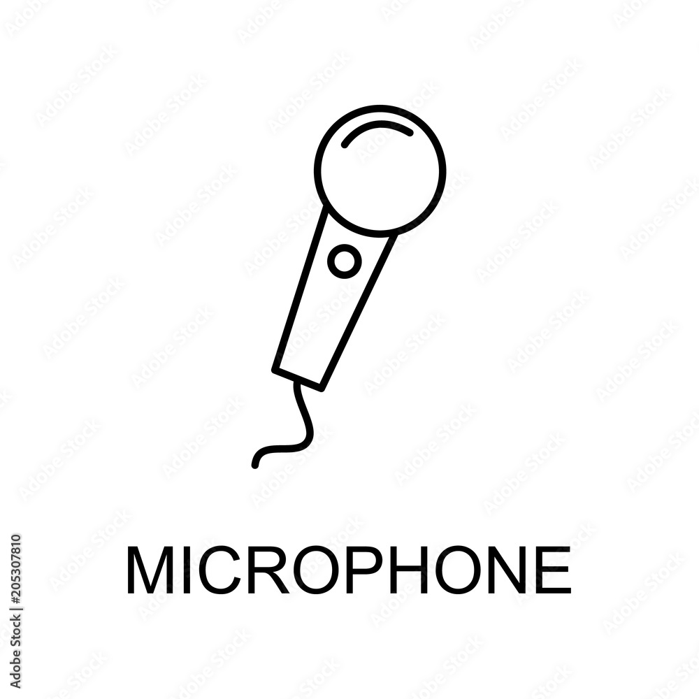 Poster singer microphone icon. element of simple music icon for mobile concept and web apps. thin line sing