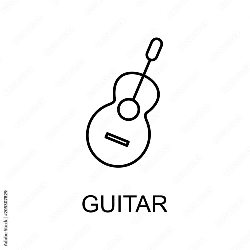 Poster guitar icon. element of simple music icon for mobile concept and web apps. thin line guitar icon can