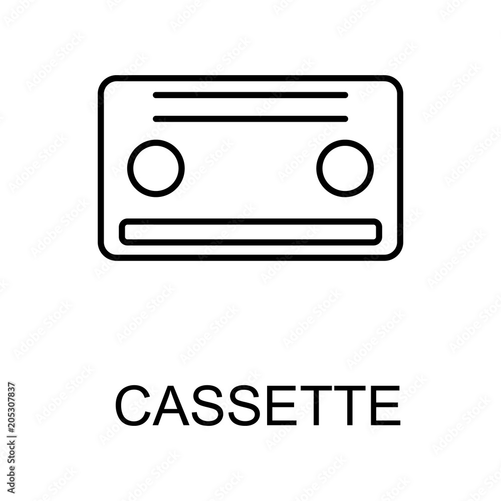 Poster cassette icon. element of simple music icon for mobile concept and web apps. thin line cassette icon