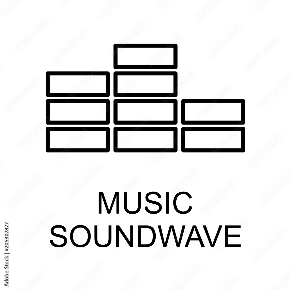Aufkleber music soundwave icon. element of simple music icon for mobile concept and web apps. thin line music 