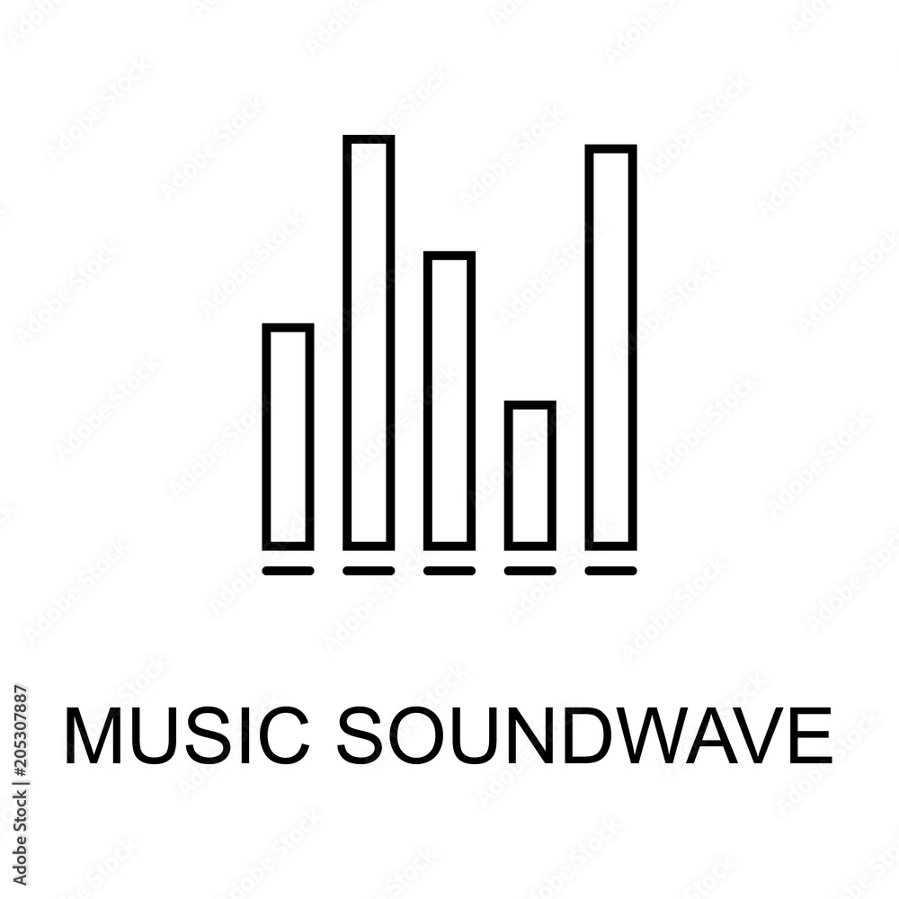 Aufkleber music soundwave icon. element of simple music icon for mobile concept and web apps. thin line music 