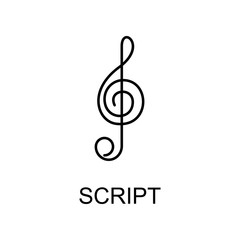 music script icon. Element of simple music icon for mobile concept and web apps. Thin line music script icon can be used for web and mobile