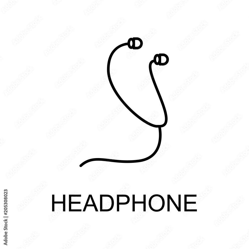 Poster headphones icon. element of simple music icon for mobile concept and web apps. thin line headphones 