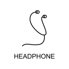 headphones icon. Element of simple music icon for mobile concept and web apps. Thin line headphones icon can be used for web and mobile