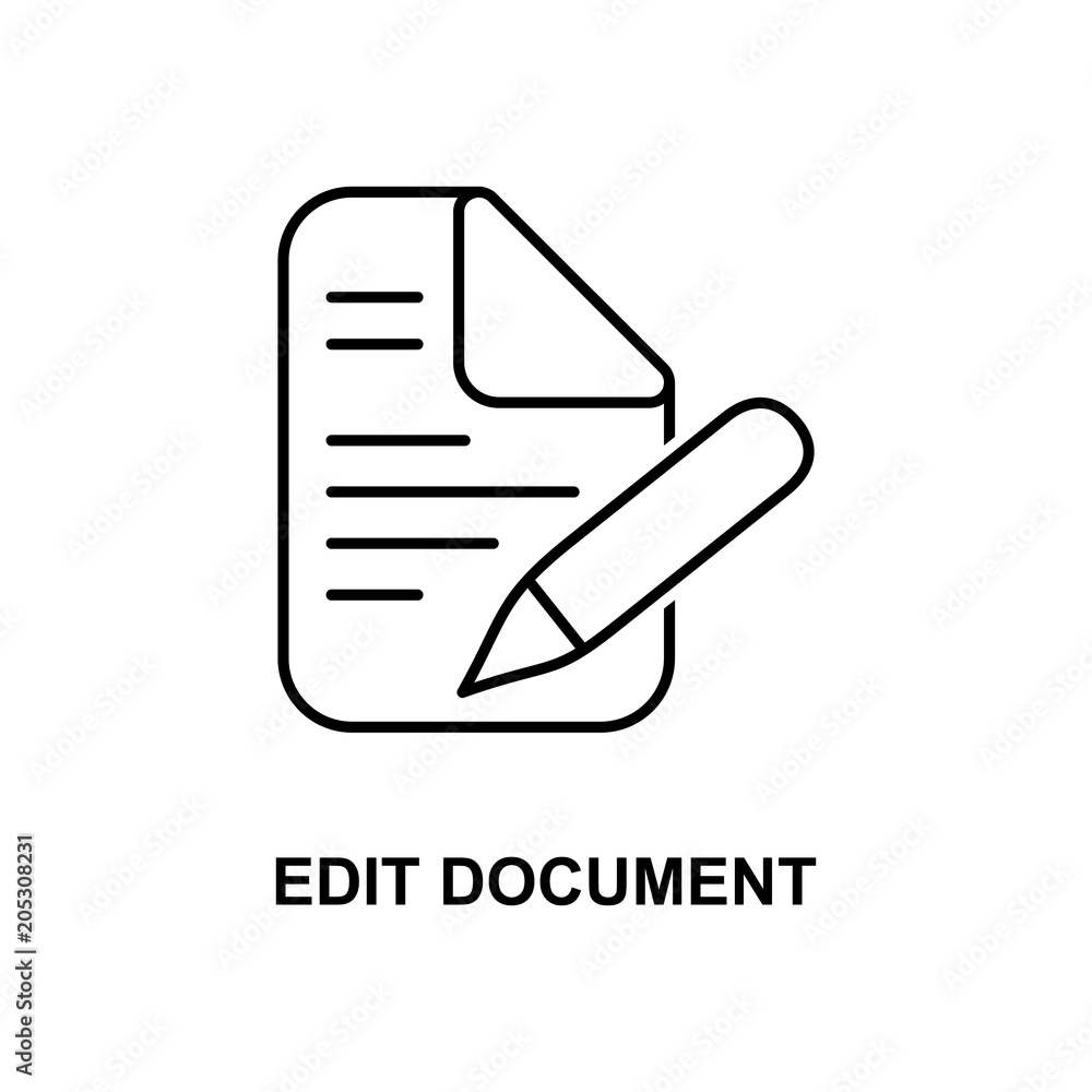 Poster edit document icon. element of simple web icon with name for mobile concept and web apps. thin line 