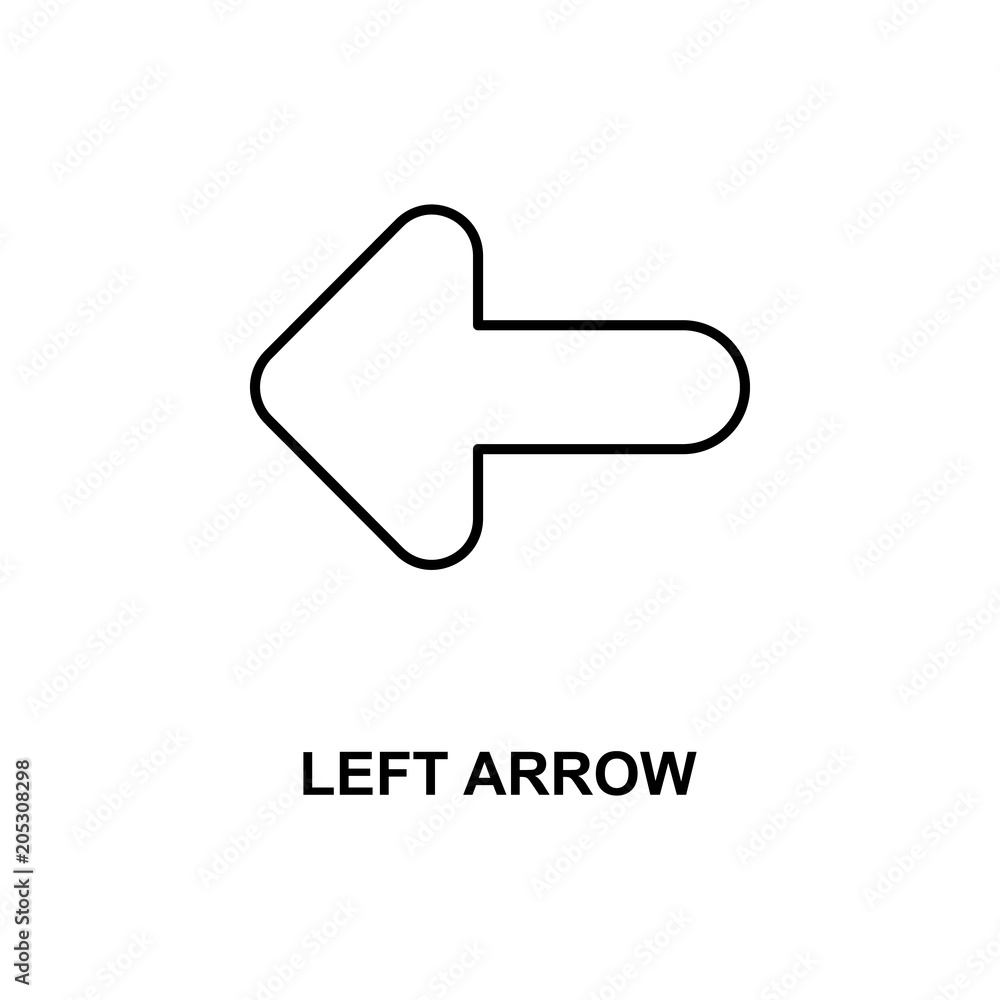 Poster left arrow icon. element of simple web icon with name for mobile concept and web apps. thin line lef