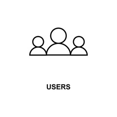 users icon. Element of simple web icon with name for mobile concept and web apps. Thin line users icon can be used for web and mobile