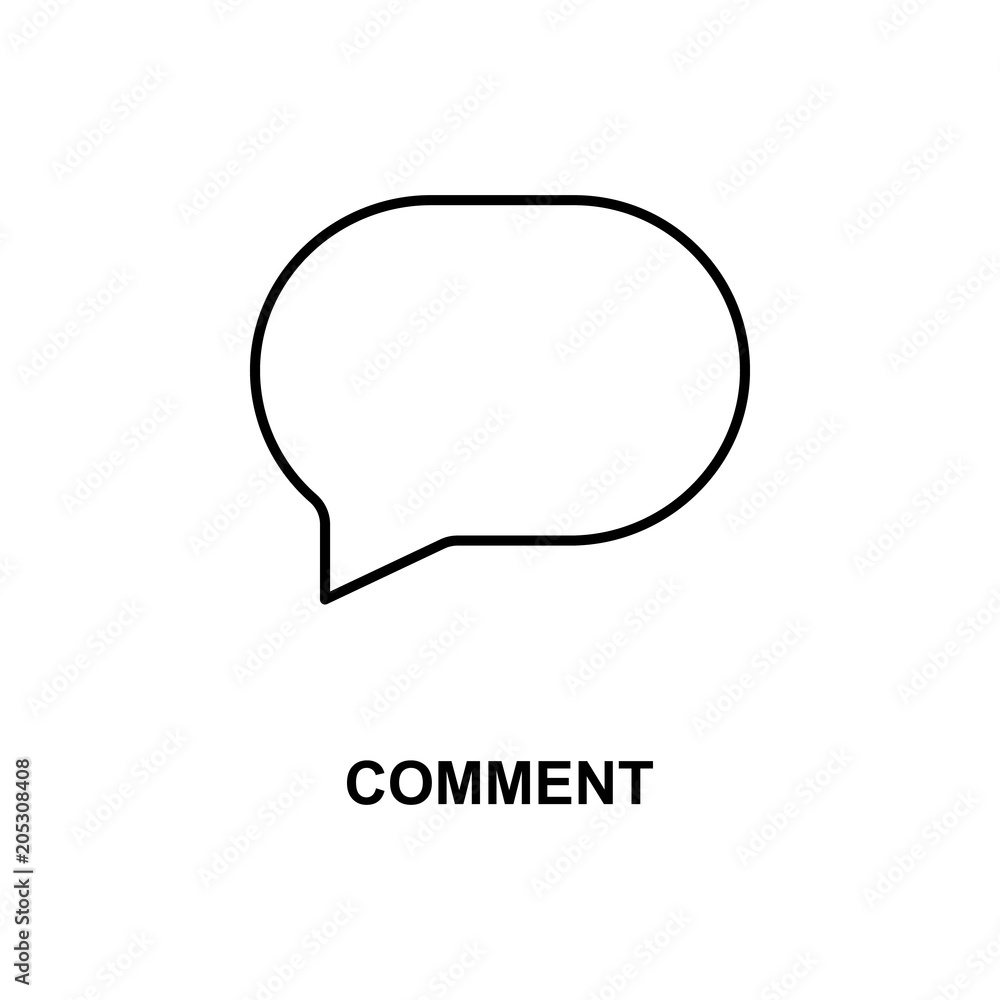 Aufkleber comment icon. element of simple web icon with name for mobile concept and web apps. thin line commen