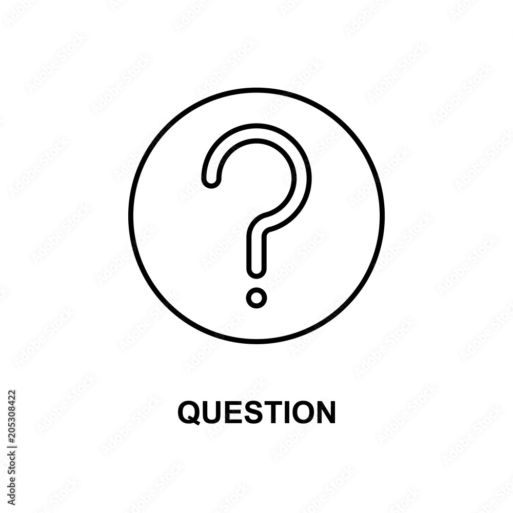 Poster question in round icon. element of simple web icon with name for mobile concept and web apps. thin l