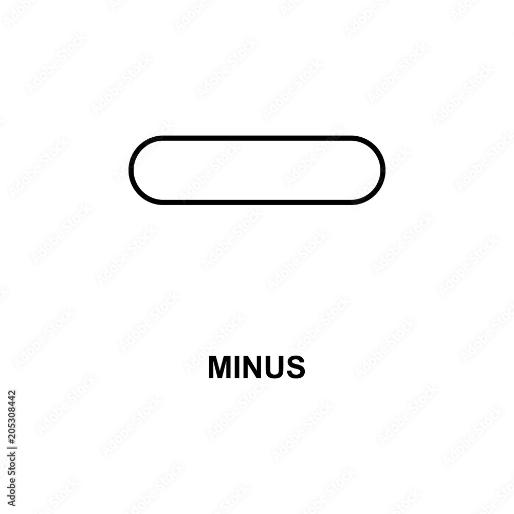 Poster minus sign icon. element of simple web icon with name for mobile concept and web apps. thin line min